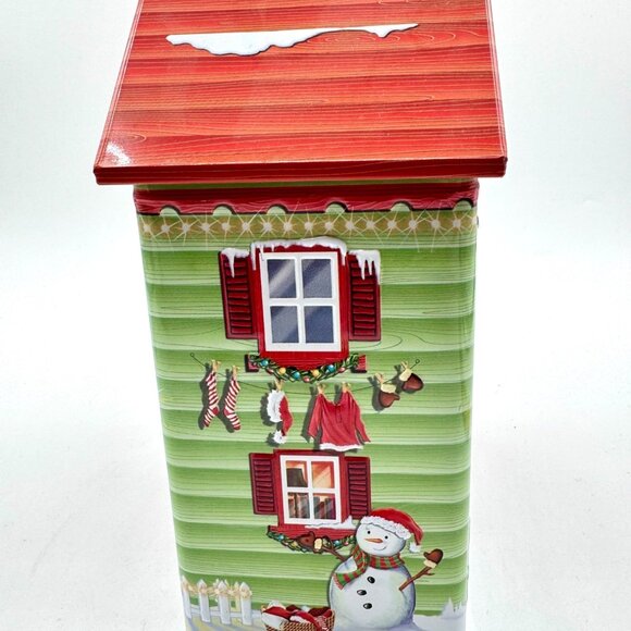Harry London Christmas Santa's House 3D Tin Canister Empty - Picture 2 of 10